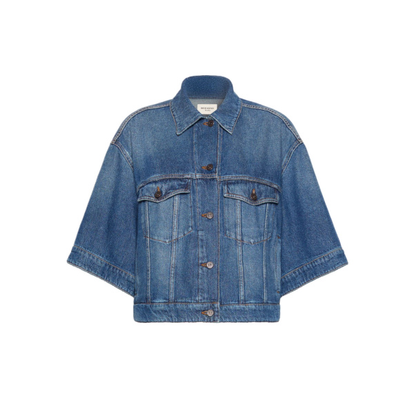 Max Mara Liuti Cotton Denim Jacket in Navy | Denim | Luxury Shoes 