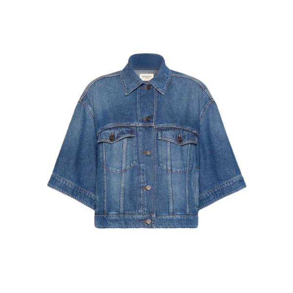 Liuti Cotton Denim Jacket in Navy
