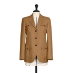 Max Mara Locusta Slub Wool Canvas Saharan Jacket in Camel | Blazers | Luxury Shoes 
