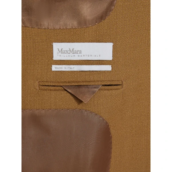 Max Mara Locusta Slub Wool Canvas Saharan Jacket in Camel | Blazers | Luxury Shoes 