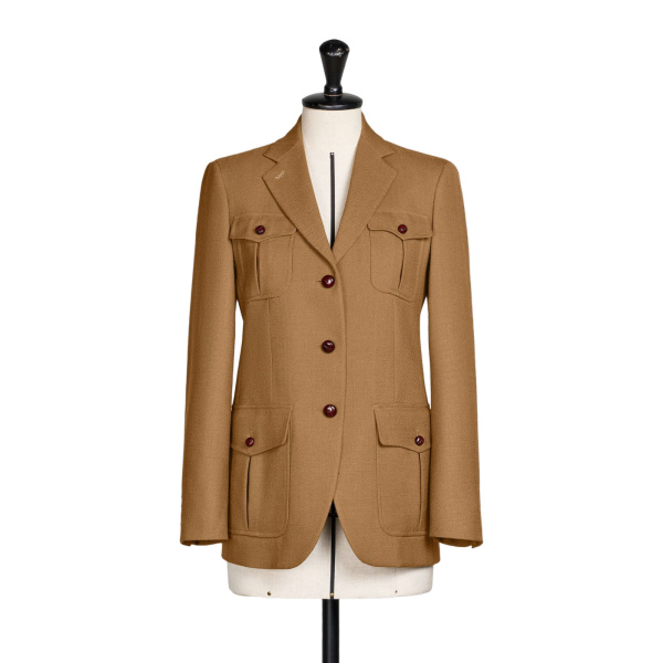 Max Mara Locusta Slub Wool Canvas Saharan Jacket in Camel | Blazers | Luxury Shoes 