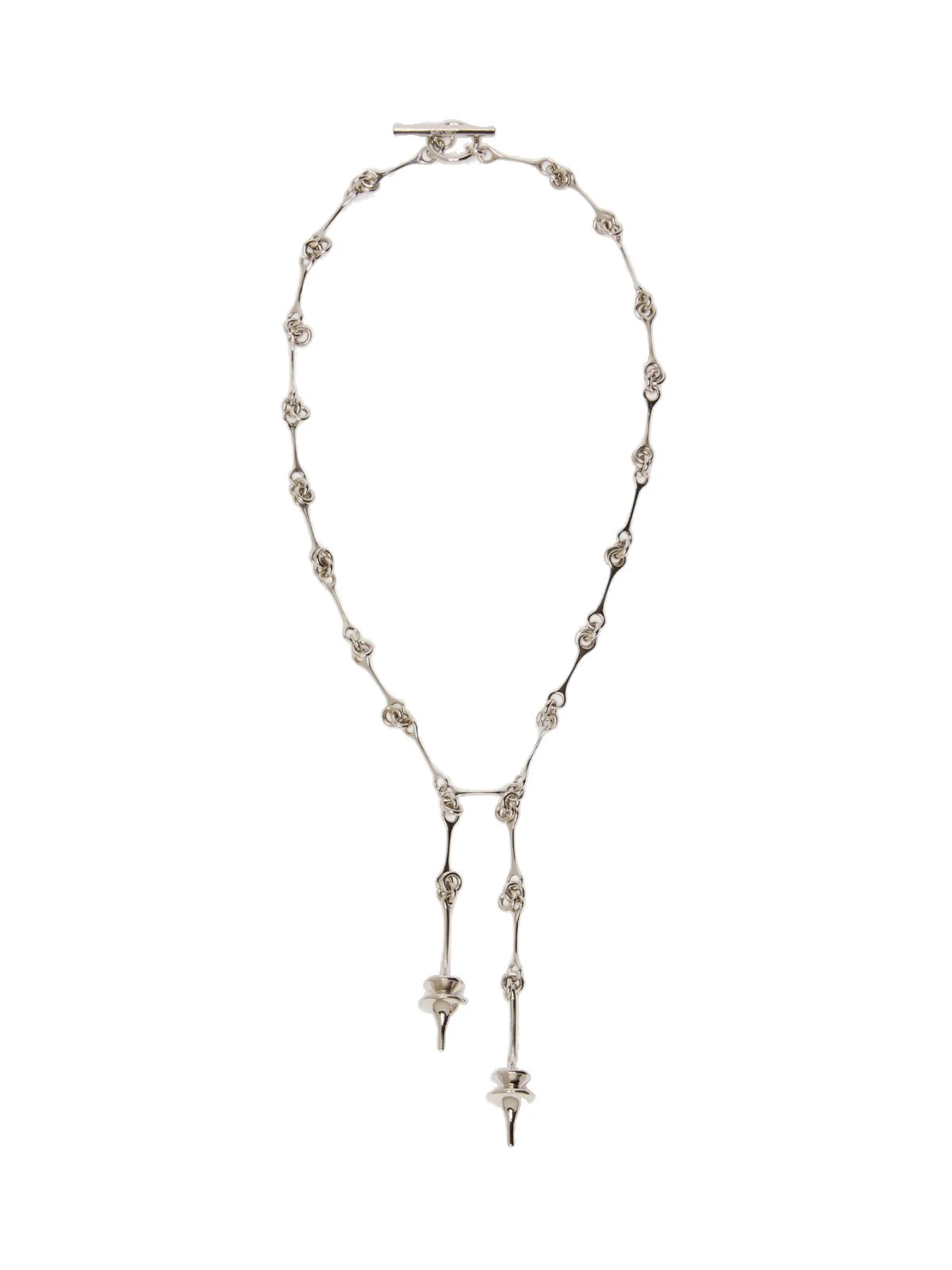 Max Mara Long Double Pendant Necklace in Silver Max Mara Long Double Pendant Necklace in Silver | Women | Luxury Shoes