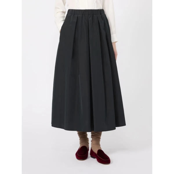 Max Mara Long Taffeta Skirt in Black | Maxi Skirts | Luxury Shoes 