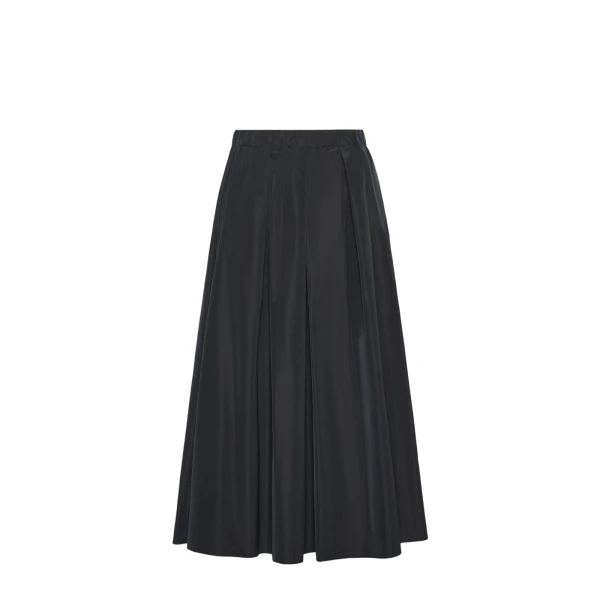 Long Taffeta Skirt in Black