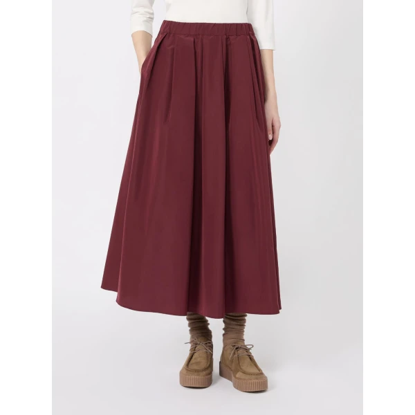 Max Mara Long Taffeta Skirt in Bordeaux | Maxi Skirts | Luxury Shoes 