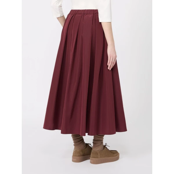 Max Mara Long Taffeta Skirt in Bordeaux | Maxi Skirts | Luxury Shoes 