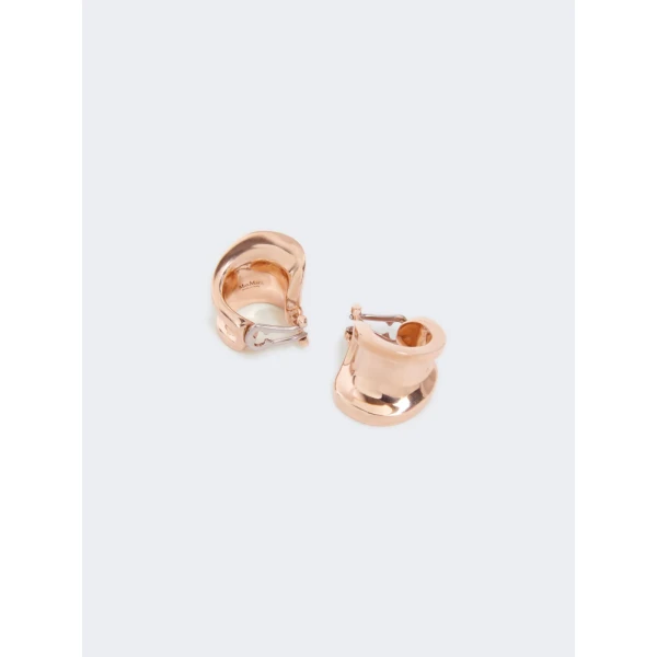 Max Mara Lonza Metal Earrings in Bronze | Earrings | Luxury Shoes 