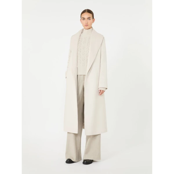 Max Mara Loriana Wool Wrap Coat in Beige | Wool Coat | Luxury Shoes 