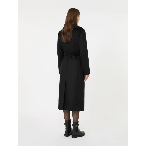 Max Mara Loriana Wool Wrap Coat in Black | Wool Coat | Luxury Shoes 
