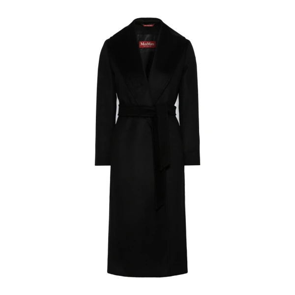 Max Mara Loriana Wool Wrap Coat in Black | Wool Coat | Luxury Shoes 