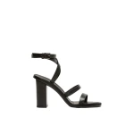 Max Mara Low-Sheen Leather Sandals in Black | Sandals | Luxury Shoes 