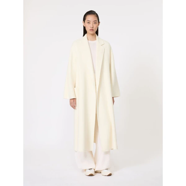 Max Mara Ludmilla Icon Coat in Double-Faced Cashmere in White | Coats | Luxury Shoes 