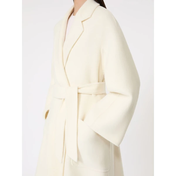 Max Mara Ludmilla Icon Coat in Double-Faced Cashmere in White | Coats | Luxury Shoes 
