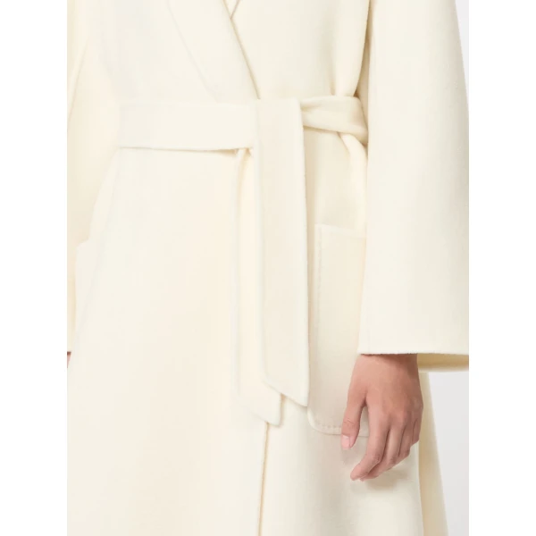 Max Mara Ludmilla Icon Coat in Double-Faced Cashmere in White | Coats | Luxury Shoes 