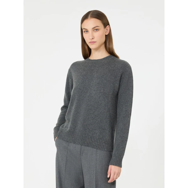 Max Mara Lume Cashmere Yarn Sweater in Dark Grey | Sweaters | Luxury Shoes 