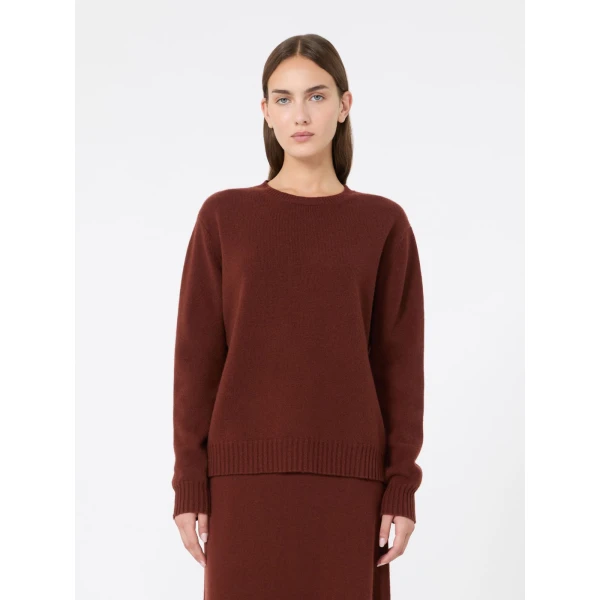 Max Mara Lume Cashmere Yarn Sweater in Rust | Sweaters | Luxury Shoes 