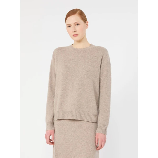 Max Mara Lume Cashmere Yarn Sweater in Sand | Sweaters | Luxury Shoes 