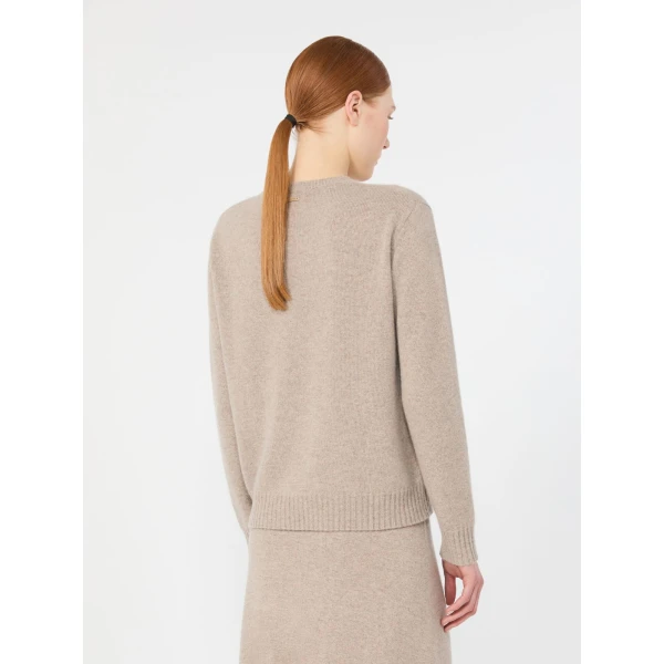 Max Mara Lume Cashmere Yarn Sweater in Sand | Sweaters | Luxury Shoes 