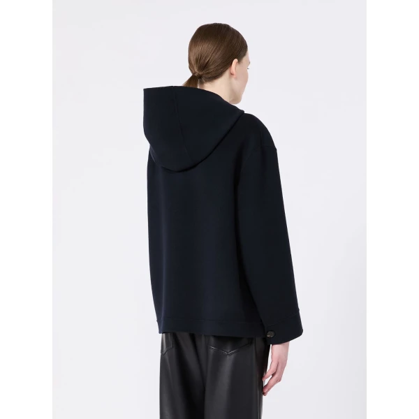 Max Mara Lusso Hooded Wool Coat in Midnight Blue | Wool Coat | Luxury Shoes 