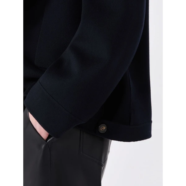 Max Mara Lusso Hooded Wool Coat in Midnight Blue | Wool Coat | Luxury Shoes 