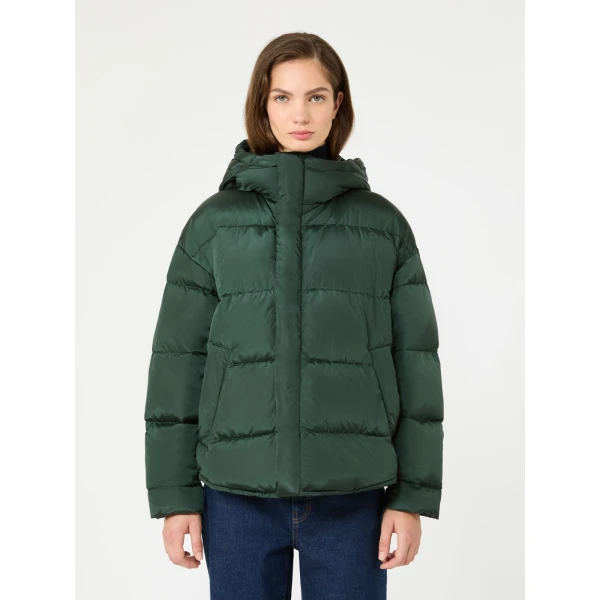 Max Mara Lusso Water-Repellent Taffeta Down Jacket in Dark Green | Jackets | Luxury Shoes 