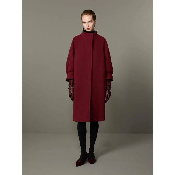 Max Mara Macina Cashmere Cocoon Coat in Bordeaux | Wool Coat | Luxury Shoes 