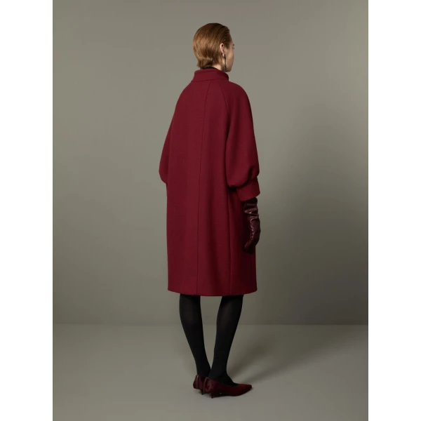Max Mara Macina Cashmere Cocoon Coat in Bordeaux | Wool Coat | Luxury Shoes 