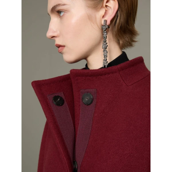 Max Mara Macina Cashmere Cocoon Coat in Bordeaux | Wool Coat | Luxury Shoes 
