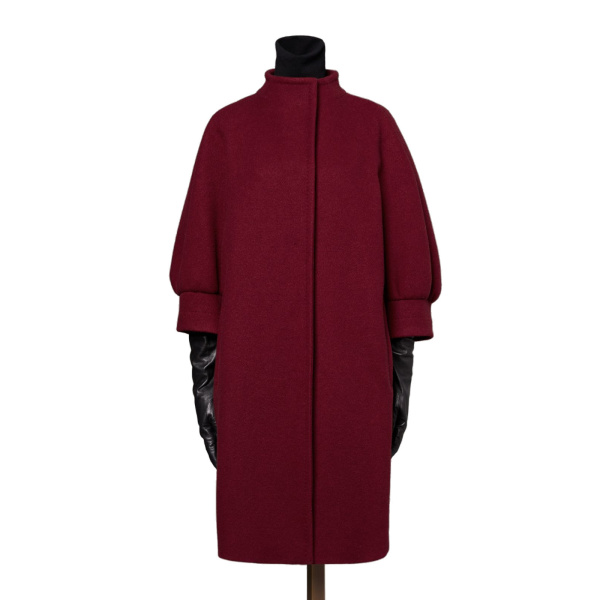 Max Mara Macina Cashmere Cocoon Coat in Bordeaux | Wool Coat | Luxury Shoes 