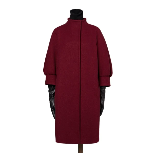 Max Mara Macina Cashmere Cocoon Coat in Bordeaux | Wool Coat | Luxury Shoes 