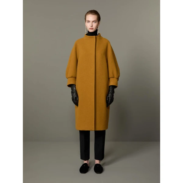 Max Mara Macina Cashmere Cocoon Coat in Mustard | Wool Coat | Luxury Shoes 