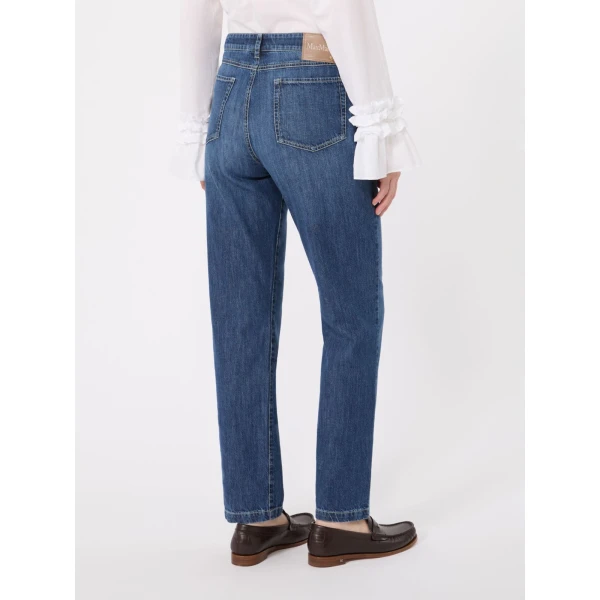 Max Mara Macro Slim-Fit Cotton Denim Jeans in China Blue | Denim | Luxury Shoes 