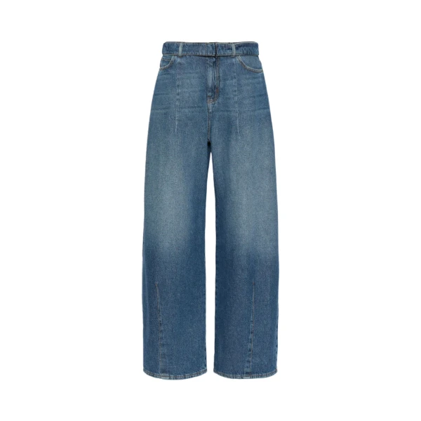 Madia Wide-Fit Cotton Denim Jeans in Navy