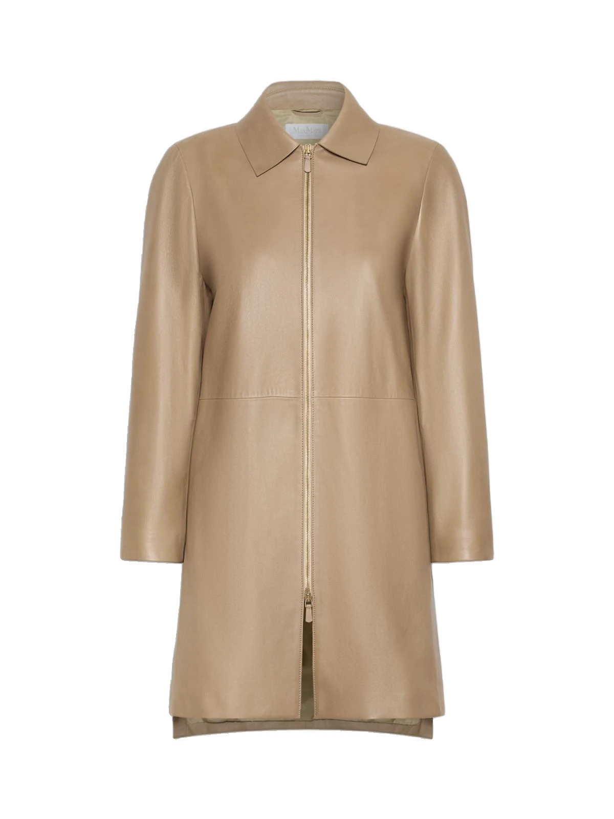 Max Mara Magenta Nappa Leather Overcoat in Stone Grey Max Mara Magenta Nappa Leather Overcoat in Stone Grey | Women | Luxury Shoes