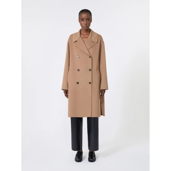 Max Mara Magnolia Double-Breasted Wool Midi Coat in Camel | Wool Coat | Luxury Shoes 