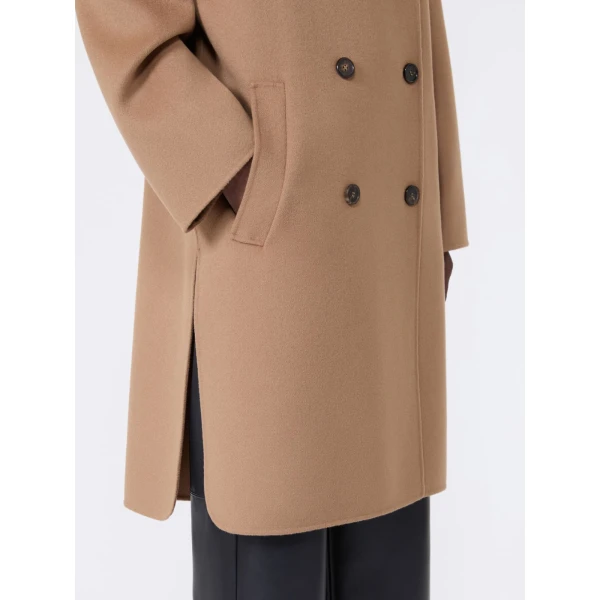 Max Mara Magnolia Double-Breasted Wool Midi Coat in Camel | Wool Coat | Luxury Shoes 