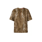 Max Mara Mambo Printed Silk T-Shirt Blouse in Brown | Blouse | Luxury Shoes 