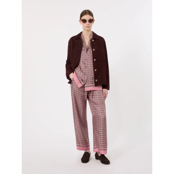Max Mara Mambo Printed Silk Twill Shirt in Pink | Shirts | Luxury Shoes 
