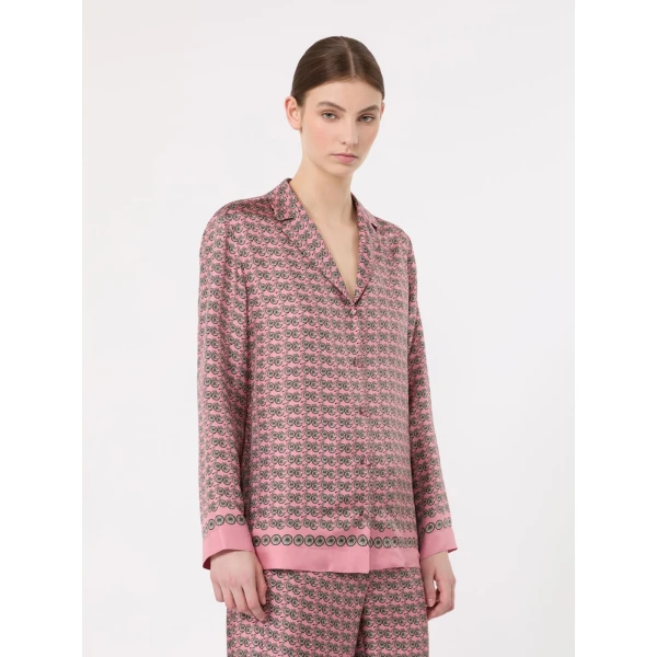 Max Mara Mambo Printed Silk Twill Shirt in Pink | Shirts | Luxury Shoes 