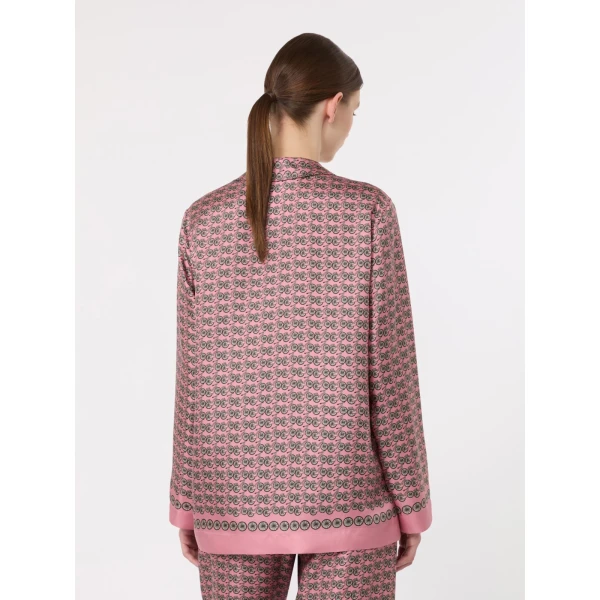 Max Mara Mambo Printed Silk Twill Shirt in Pink | Shirts | Luxury Shoes 