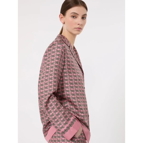 Max Mara Mambo Printed Silk Twill Shirt in Pink | Shirts | Luxury Shoes 