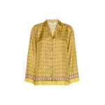 Max Mara Mambo Printed Silk Twill Shirt in Yellow | Shirts | Luxury Shoes 