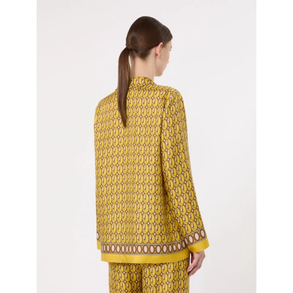 Max Mara Mambo Printed Silk Twill Shirt in Yellow | Shirts | Luxury Shoes 
