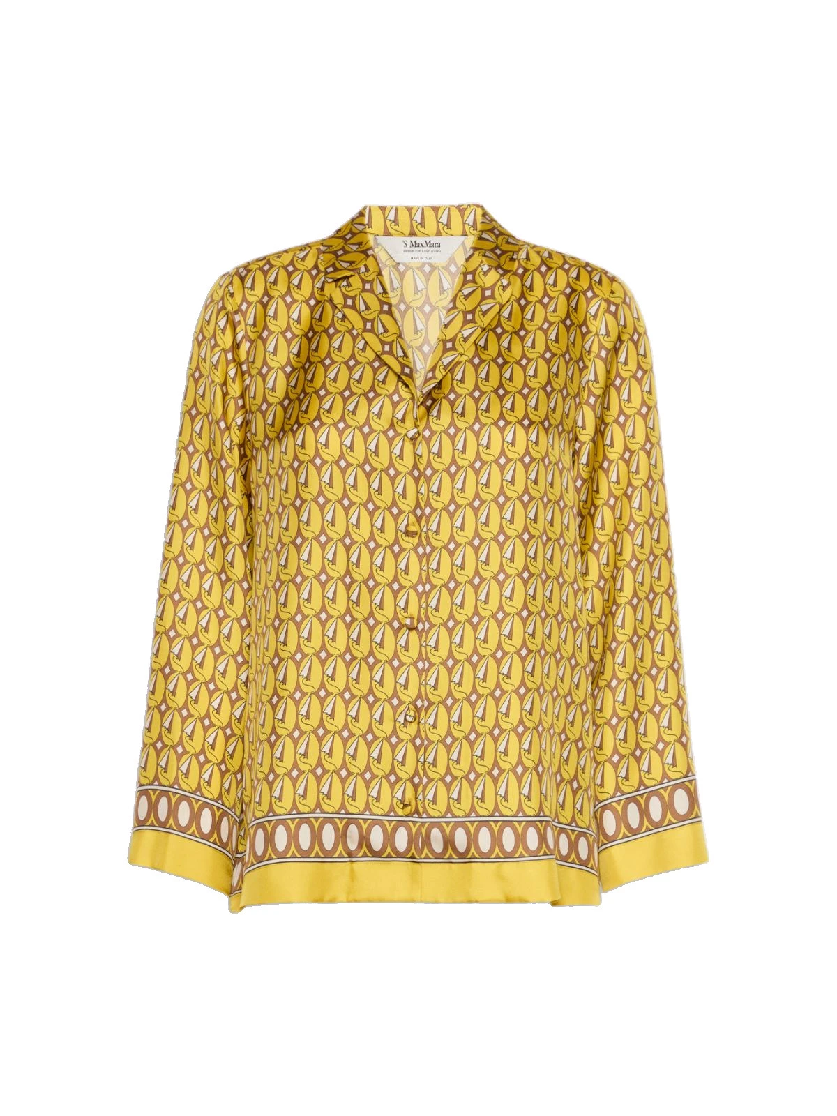 Max Mara Mambo Printed Silk Twill Shirt in Yellow Max Mara Mambo Printed Silk Twill Shirt in Yellow | Shirts | Luxury Shoes