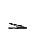 Max Mara Manna Nappa Leather Flat Slingbacks in Black | Flats | Luxury Shoes 