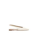 Max Mara Manna Nappa Leather Flat Slingbacks in Ivory | Flats | Luxury Shoes 