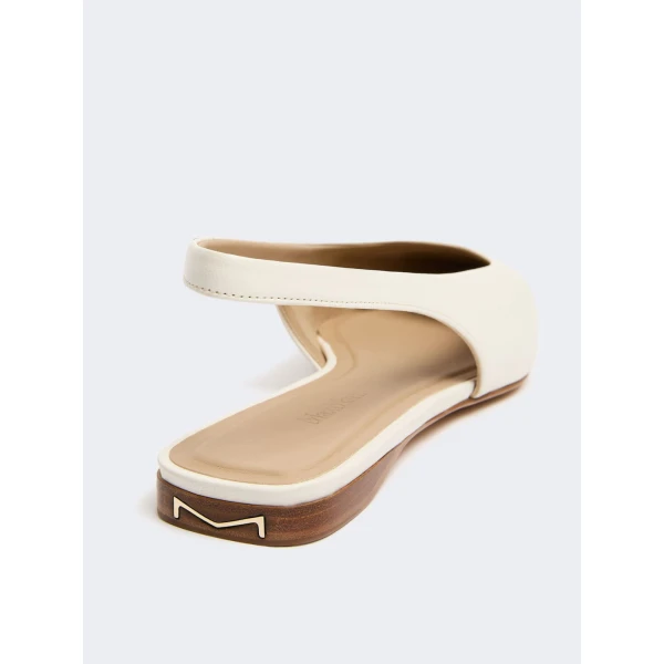 Max Mara Manna Nappa Leather Flat Slingbacks in Ivory | Flats | Luxury Shoes 