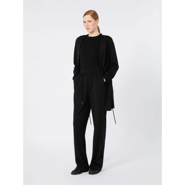Max Mara Manto Embossed Logo Wool Sweater in Black | Sweaters | Luxury Shoes 