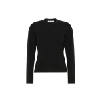 Max Mara Manto Embossed Logo Wool Sweater in Black | Sweaters | Luxury Shoes 