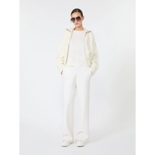 Max Mara Manto Embossed Logo Wool Sweater in White | Sweaters | Luxury Shoes 